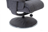 Biarritz Soft Fabric Swivel Recliner Chair & Matching Footstool In Lisbon Grey GFA - thumbnail 6