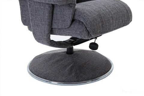 Biarritz Soft Fabric Swivel Recliner Chair & Matching Footstool In Lisbon Grey GFA - image 6
