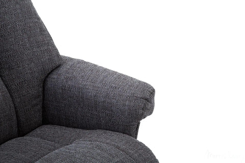 Biarritz Soft Fabric Swivel Recliner Chair & Matching Footstool In Lisbon Grey GFA - image 7