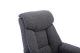 Biarritz Soft Fabric Swivel Recliner Chair & Matching Footstool In Lisbon Grey GFA - thumbnail 8