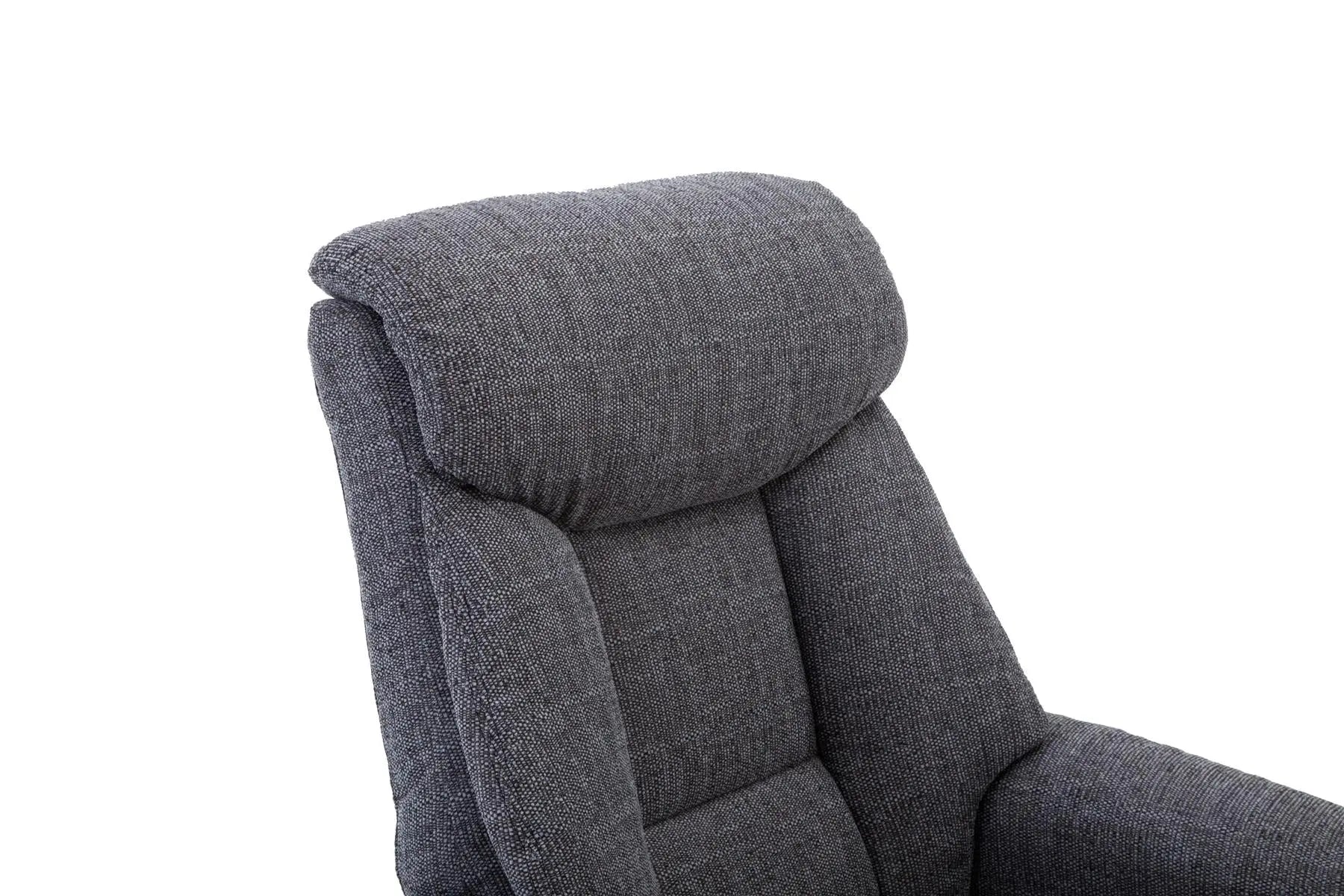 Biarritz Soft Fabric Swivel Recliner Chair & Matching Footstool In Lisbon Grey GFA