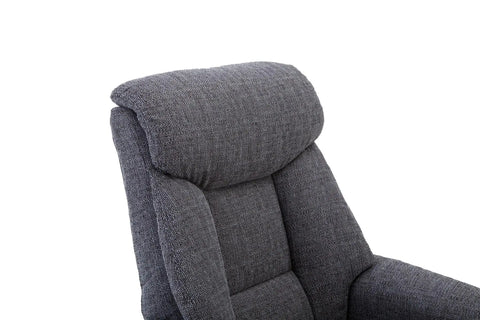 Biarritz Soft Fabric Swivel Recliner Chair & Matching Footstool In Lisbon Grey GFA - image 8