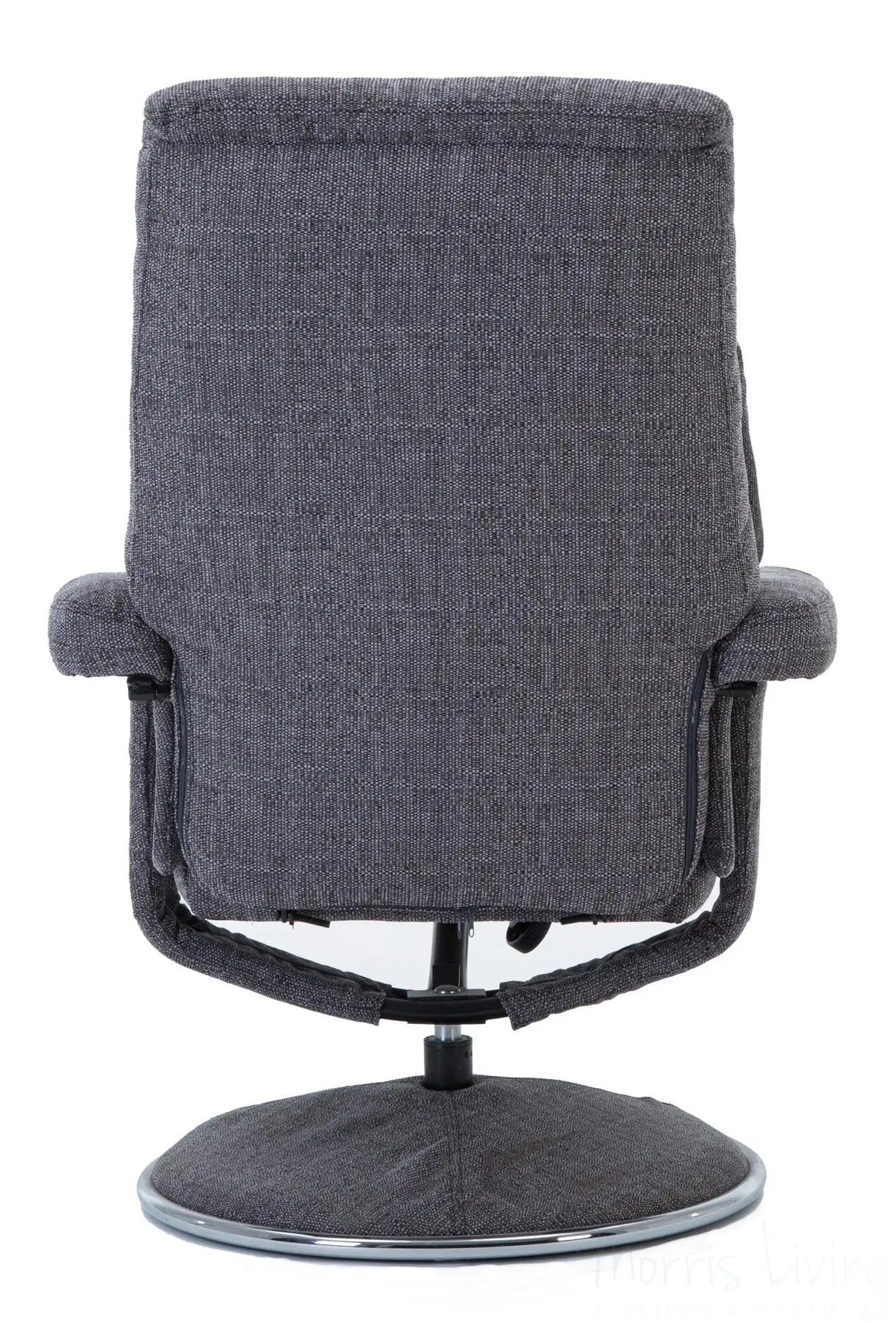 Biarritz Soft Fabric Swivel Recliner Chair & Matching Footstool In Lisbon Grey GFA