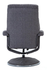 Biarritz Soft Fabric Swivel Recliner Chair & Matching Footstool In Lisbon Grey GFA - thumbnail 9