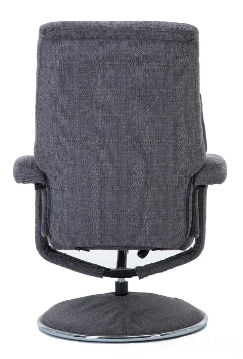 Biarritz Soft Fabric Swivel Recliner Chair & Matching Footstool In Lisbon Grey GFA - image 9