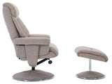 Biarritz Soft Fabric Swivel Recliner Chair & Matching Footstool In Lisbon Wheat GFA - thumbnail 4