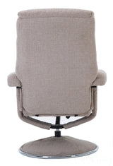 Biarritz Soft Fabric Swivel Recliner Chair & Matching Footstool In Lisbon Wheat GFA - thumbnail 5