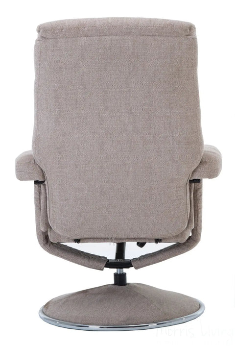 Biarritz Soft Fabric Swivel Recliner Chair & Matching Footstool In Lisbon Wheat GFA - image 5