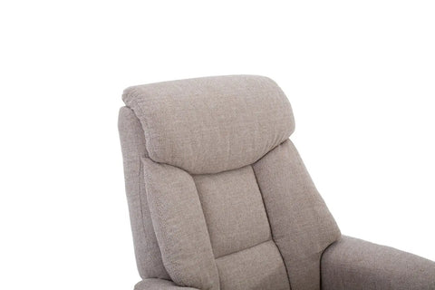 Biarritz Soft Fabric Swivel Recliner Chair & Matching Footstool In Lisbon Wheat GFA - image 7