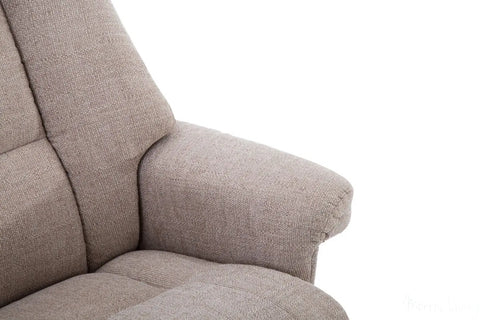 Biarritz Soft Fabric Swivel Recliner Chair & Matching Footstool In Lisbon Wheat GFA - image 8