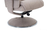 Biarritz Soft Fabric Swivel Recliner Chair & Matching Footstool In Lisbon Wheat GFA - thumbnail 9
