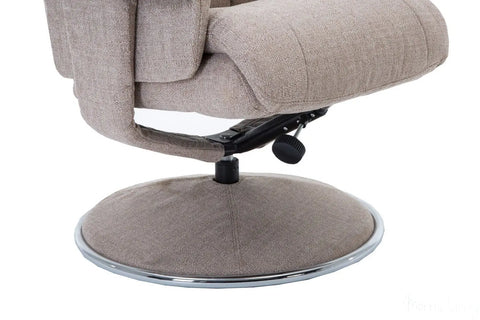 Biarritz Soft Fabric Swivel Recliner Chair & Matching Footstool In Lisbon Wheat GFA - image 9