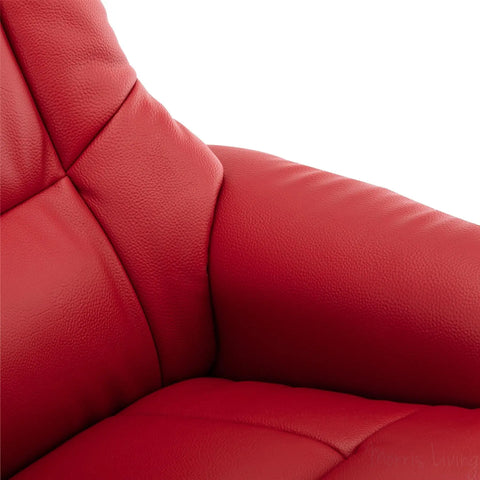 Cairo Swivel Recliner Chair & Footstool in Cherry Plush Faux Leather Morris Living - image 7