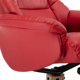 Cairo Swivel Recliner Chair & Footstool in Cherry Plush Faux Leather Morris Living - thumbnail 8