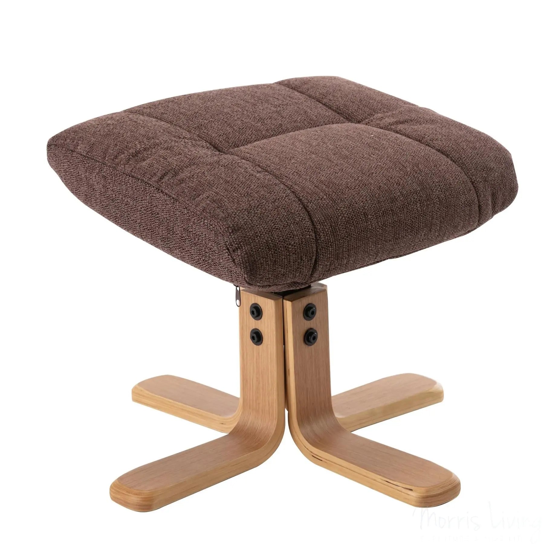 Cairo Swivel Recliner Chair & Footstool in Chocolate Lisbon Fabric Morris Living