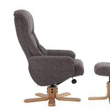 Cairo Swivel Recliner Chair & Footstool in Grey Lisbon Fabric Morris Living - thumbnail 5
