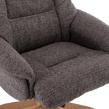 Cairo Swivel Recliner Chair & Footstool in Grey Lisbon Fabric Morris Living - thumbnail 9
