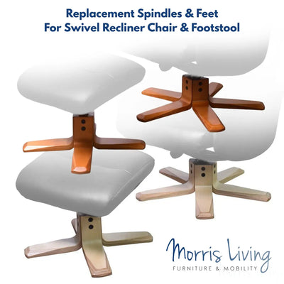 Cherry - Swivel Chair & Footstool Replacement Leg & Spindle Pack Morris Living