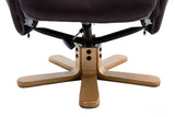 Dubai Faux Leather Brown Plush Swivel Recliner Chair With Matching Footstool GFA