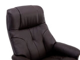 Dubai Faux Leather Brown Plush Swivel Recliner Chair With Matching Footstool GFA