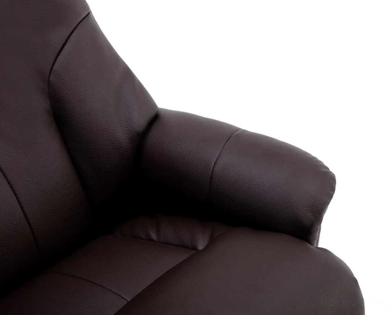 Dubai Faux Leather Brown Plush Swivel Recliner Chair With Matching Footstool GFA