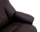 Dubai Faux Leather Brown Plush Swivel Recliner Chair With Matching Footstool GFA