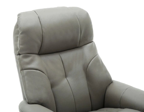 Dubai Faux Leather Grey Plush Swivel Recliner Chair With Matching Footstool GFA - image 8