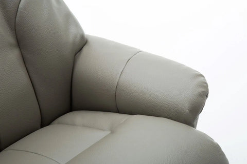 Dubai Faux Leather Grey Plush Swivel Recliner Chair With Matching Footstool GFA - image 9
