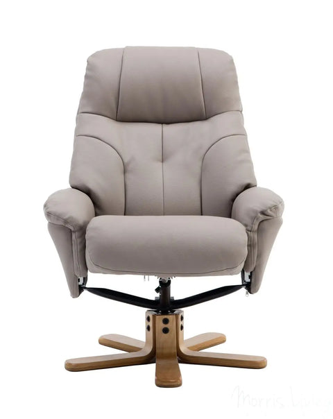 Dubai Faux Leather Pebble Plush Swivel Recliner Chair With Matching Footstool GFA - image 2