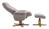 Dubai Faux Leather Pebble Plush Swivel Recliner Chair With Matching Footstool GFA - thumbnail 3
