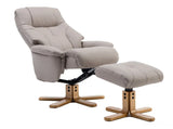 Dubai Faux Leather Pebble Plush Swivel Recliner Chair With Matching Footstool GFA - thumbnail 5
