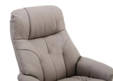 Dubai Faux Leather Pebble Plush Swivel Recliner Chair With Matching Footstool GFA - thumbnail 8