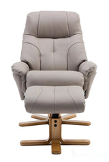 Dubai Faux Leather Pebble Plush Swivel Recliner Chair With Matching Footstool GFA - thumbnail 9