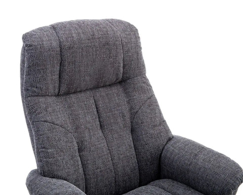 Dubai Lisbon Grey Fabric Swivel Recliner Chair With Matching Footstool GFA - image 2