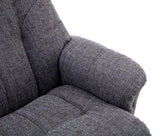 Dubai Lisbon Grey Fabric Swivel Recliner Chair With Matching Footstool GFA - thumbnail 4