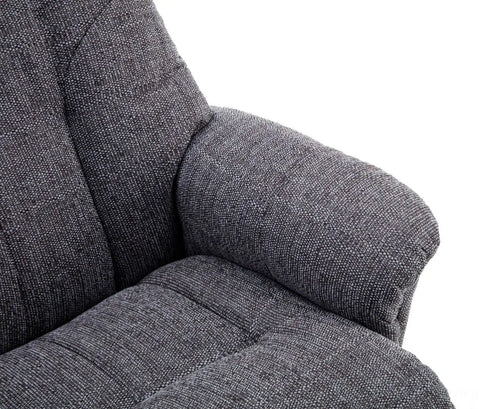 Dubai Lisbon Grey Fabric Swivel Recliner Chair With Matching Footstool GFA - image 4