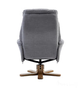 Dubai Lisbon Grey Fabric Swivel Recliner Chair With Matching Footstool GFA - thumbnail 5