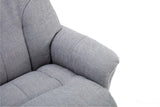 Dubai Lisbon Silver Fabric Swivel Recliner Chair With Matching Footstool GFA - thumbnail 2