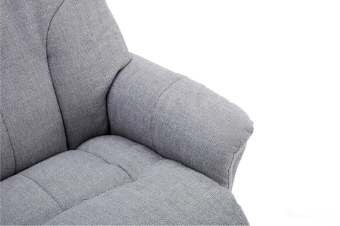 Dubai Lisbon Silver Fabric Swivel Recliner Chair With Matching Footstool GFA - image 2