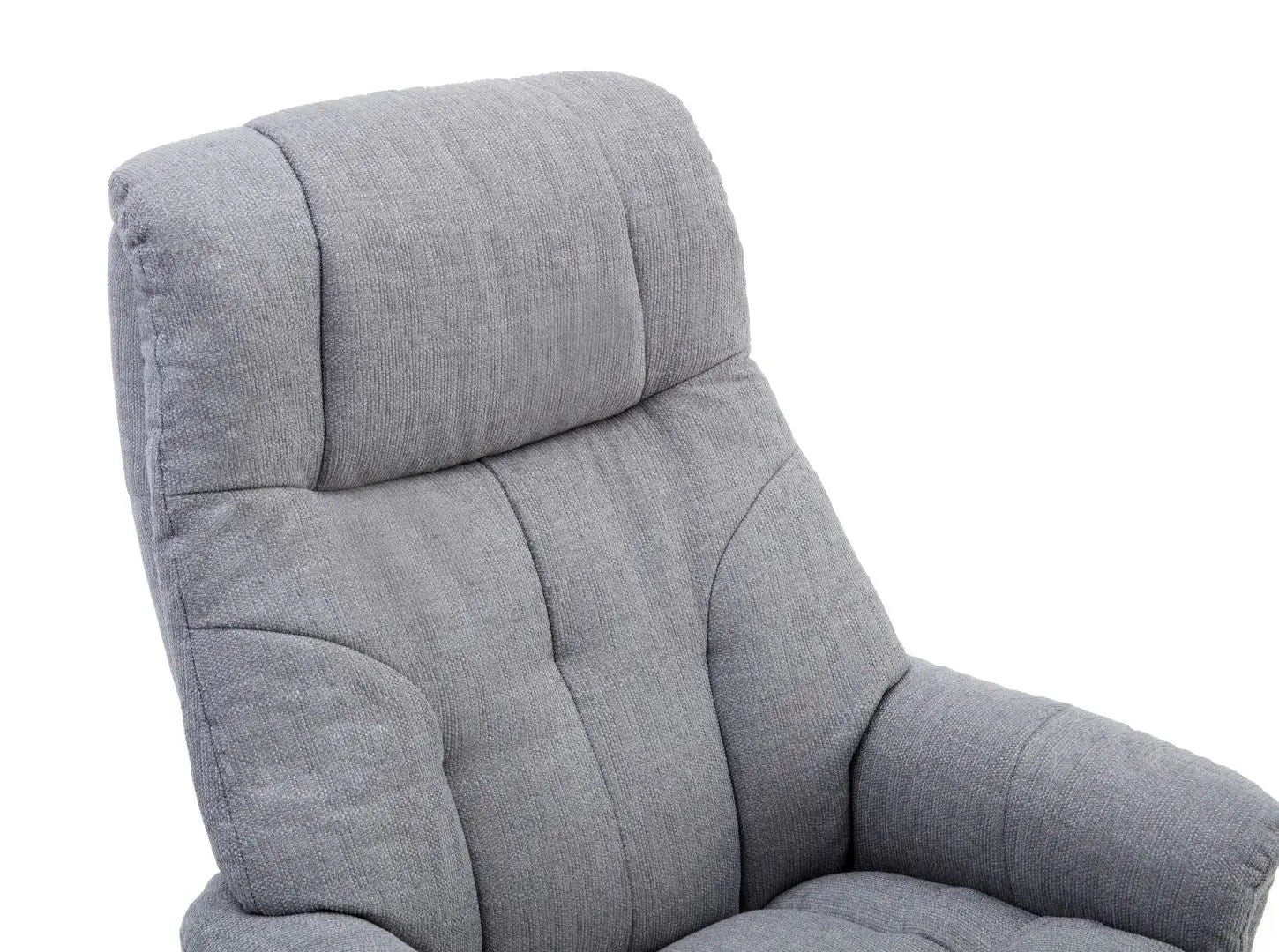 Dubai Lisbon Silver Fabric Swivel Recliner Chair With Matching Footstool GFA