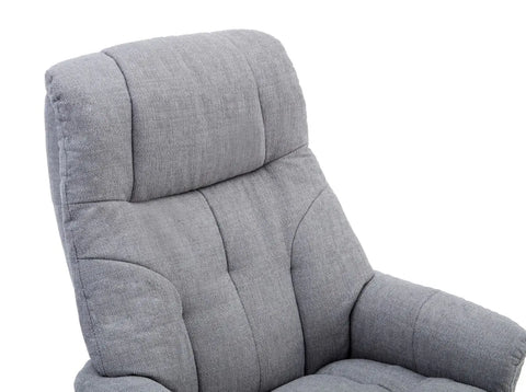 Dubai Lisbon Silver Fabric Swivel Recliner Chair With Matching Footstool GFA - image 7