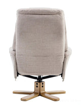 Dubai Lisbon Wheat Fabric Swivel Recliner Chair With Matching Footstool GFA - thumbnail 2