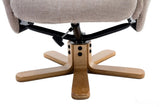 Dubai Lisbon Wheat Fabric Swivel Recliner Chair With Matching Footstool GFA - thumbnail 4