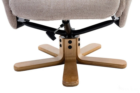 Dubai Lisbon Wheat Fabric Swivel Recliner Chair With Matching Footstool GFA - image 4