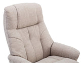 Dubai Lisbon Wheat Fabric Swivel Recliner Chair With Matching Footstool GFA - thumbnail 6