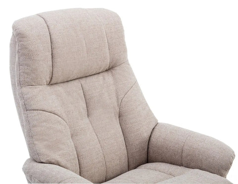Dubai Lisbon Wheat Fabric Swivel Recliner Chair With Matching Footstool GFA - image 6