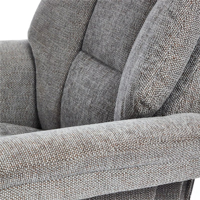 Exmouth Fabric Swivel Recliner Massage Chair & Footstool Charcoal Grey Morris Living