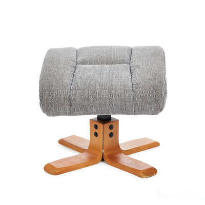 Exmouth Fabric Swivel Recliner Massage Chair & Footstool Charcoal Grey Morris Living