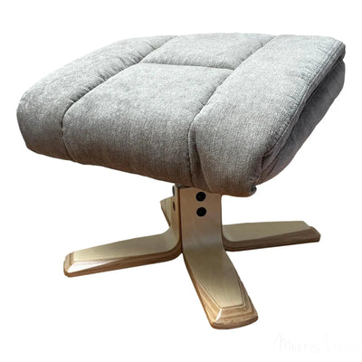 Exmouth Mink Footstoolwith Pale Wood Legs, Foot Stool Only Morris Living