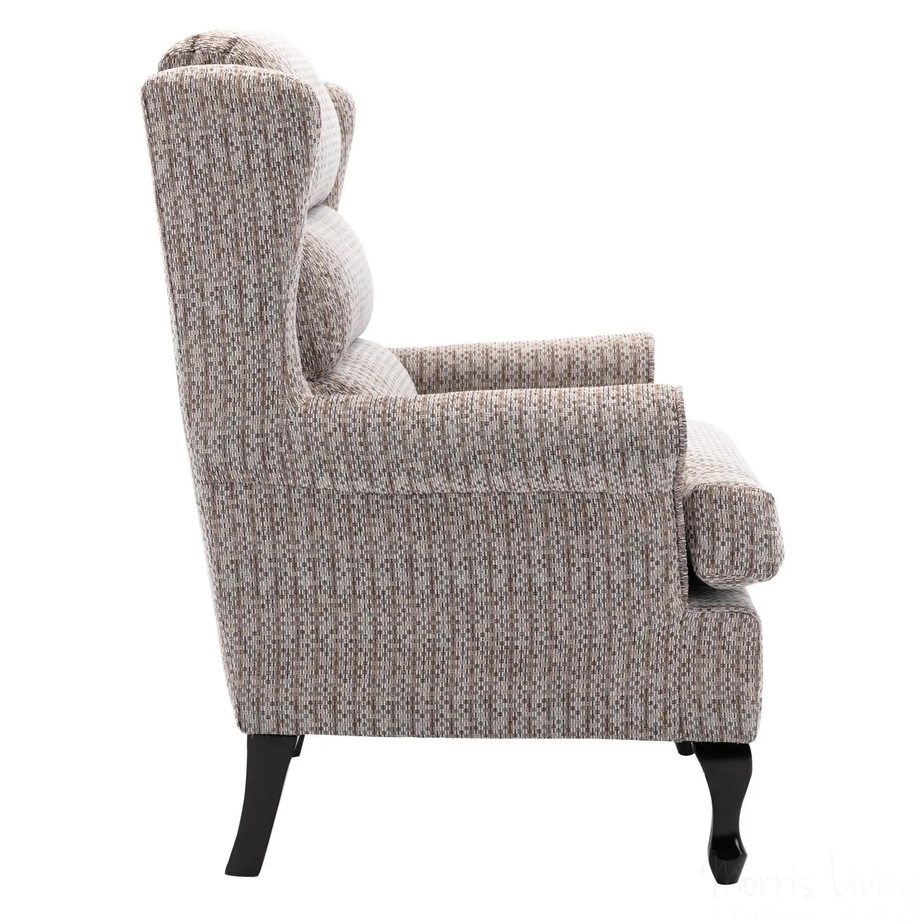 Hamilton Fireside Chair in Wheat Fabric - 20.5" Height - Orthopedic Chair - Refurbished Morris Living